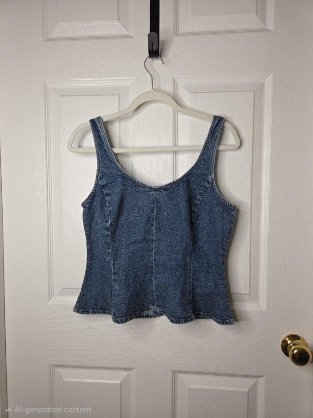 GAP Denim-Look Blue Scoop Neck Tank Top